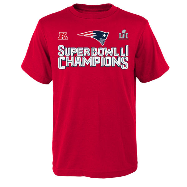 New England Patriots Youth Super Bowl LI Champions Etched in Stone T-Shirt - Red